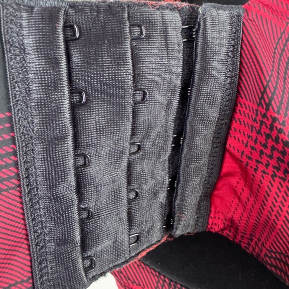 Plaid Red and Black Women's Bra - Picture 9 of 14